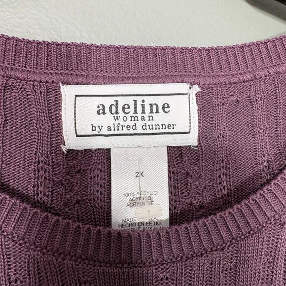 Adeline Alfred Dunner Vintage NWT Purple Short Sleeve Sweater -Women's Size 2X - Picture 6 of 8